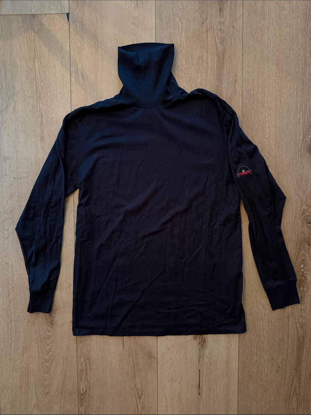 Bogner Black Long-Sleeve Turtleneck Shirt Baselayer - 100% Cotton